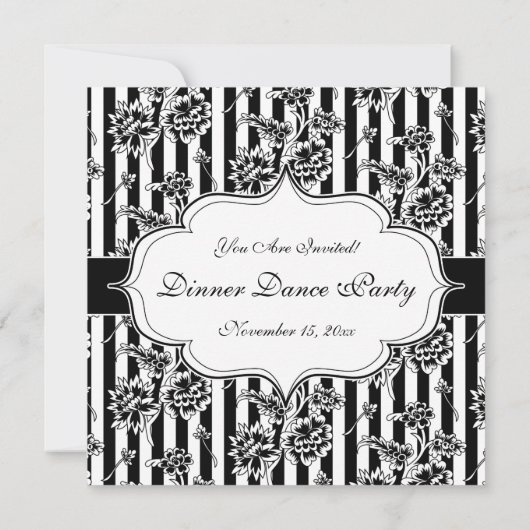 Elegante uitnodiging voor zwarte-tie-formeel diner (Achterkant)