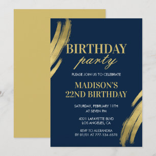 Elegante uitnodigingen voor 22ste verjaardagsfeest