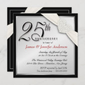 Elegante uitnodigingen voor 25-jarig huwelijksjubi (Voorkant / Achterkant)