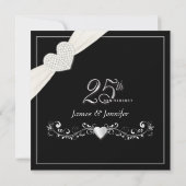 Elegante uitnodigingen voor 25-jarig huwelijksjubi (Achterkant)