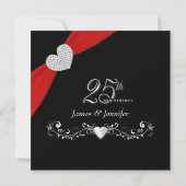 Elegante uitnodigingen voor 25-jarig huwelijksjubi (Achterkant)