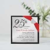 Elegante uitnodigingen voor 25-jarig zilveren huwe (Staand voorkant)