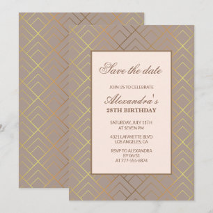Elegante uitnodigingen voor 28ste verjaardag Save