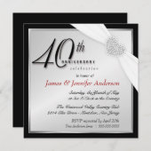 Elegante uitnodigingen voor 40-jarig jubileumfeest (Voorkant / Achterkant)