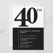 Elegante uitnodigingen voor 40ste verjaardag Chic (Voorkant)