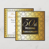 Elegante uitnodigingen voor 50-jarig huwelijksjubi (Voorkant / Achterkant)