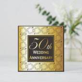 Elegante uitnodigingen voor 50-jarig huwelijksjubi (Staand voorkant)