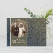 Elegante uitnodigingen voor 50-jarig huwelijksjubi (Staand voorkant)