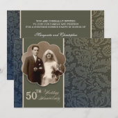 Elegante uitnodigingen voor 50-jarig huwelijksjubi (Voorkant / Achterkant)