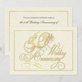 Elegante uitnodigingen voor 50-jarig jubileum - Be (Voorkant / Achterkant)