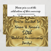 Elegante uitnodigingen voor 50-jarig jubileumfeest (Voorkant / Achterkant)