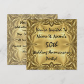 Elegante uitnodigingen voor 50-jarig jubileumfeest (Voorkant / Achterkant)