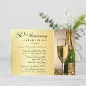 Elegante uitnodigingen voor 50e gouden jubileumfee (Staand voorkant)