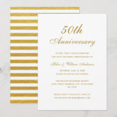Elegante uitnodigingen voor 50e trouwdag (Voorkant / Achterkant)