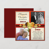 elegante uitnodigingen voor 50ste huwelijksverjaar (Voorkant / Achterkant)