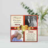 elegante uitnodigingen voor 50ste huwelijksverjaar (Staand voorkant)