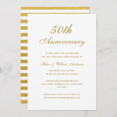 Elegante uitnodigingen voor 50ste huwelijksverjaar (Voorkant / Achterkant)