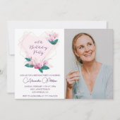 Elegante uitnodigingen voor 60e verjaardag Boho Fo (Voorkant)