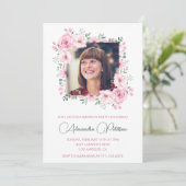 Elegante uitnodigingen voor 60e verjaardag Foto Bo (Staand voorkant)