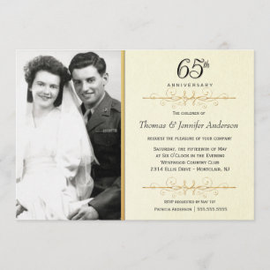 Elegante uitnodigingen voor 65-jarig jubileum met 
