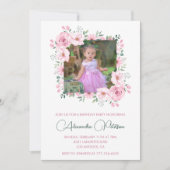 Elegante uitnodigingen voor de 3e verjaardag Foto  (Voorkant)