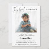 Elegante uitnodigingen voor de 4e verjaardag Foto  (Voorkant)