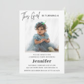 Elegante uitnodigingen voor de 4e verjaardag Foto  (Staand voorkant)