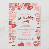 Elegante uitnodigingen voor de 5e verjaardag Grey  (Voorkant / Achterkant)