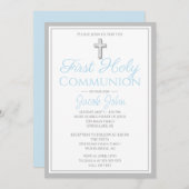 Elegante uitnodigingen voor de eerste heilige comm (Voorkant / Achterkant)