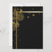 Elegante uitnodigingen voor een zwart-gouden kerst (Achterkant)