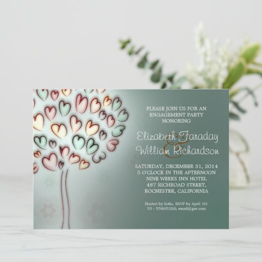 Elegante uitnodigingen voor engagementsfeestjes (Staand voorkant)