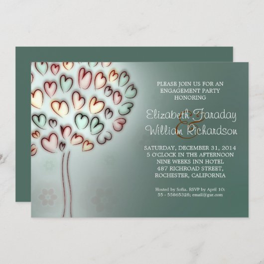 Elegante uitnodigingen voor engagementsfeestjes (Voorkant / Achterkant)