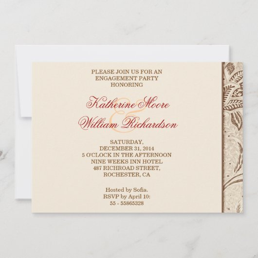 Elegante uitnodigingen voor engagementsfeestjes (Achterkant)