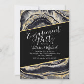 Elegante uitnodigingen voor Gold Agate Engagement  (Voorkant)