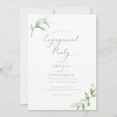 Elegante uitnodigingen voor Green Engagement Party (Voorkant)