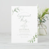 Elegante uitnodigingen voor Green Engagement Party (Staand voorkant)