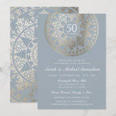 Elegante uitnodigingen voor jubileumfeest met goud (Voorkant / Achterkant)