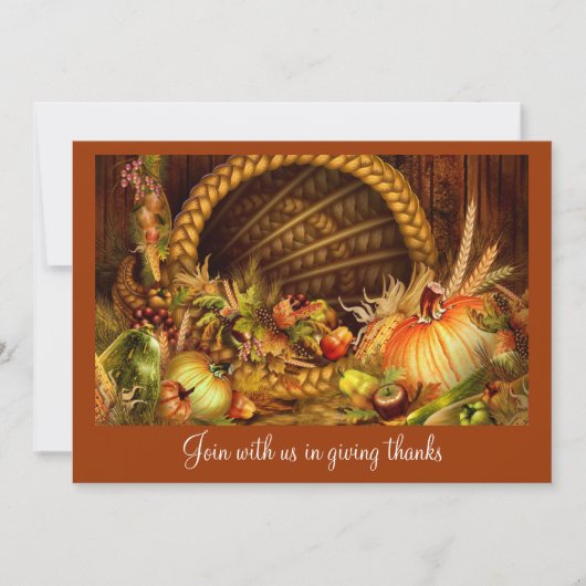 Elegante uitnodigingen voor Thanksgiving dinerfees (Voorkant)