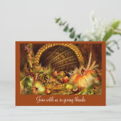 Elegante uitnodigingen voor Thanksgiving dinerfees (Staand voorkant)