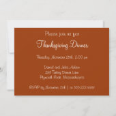 Elegante uitnodigingen voor Thanksgiving dinerfees (Achterkant)