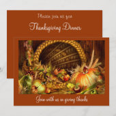 Elegante uitnodigingen voor Thanksgiving dinerfees (Voorkant / Achterkant)