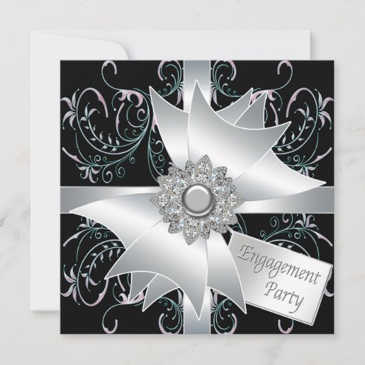 Elegante uitnodigingen voor verlovingsfeest (Voorkant)
