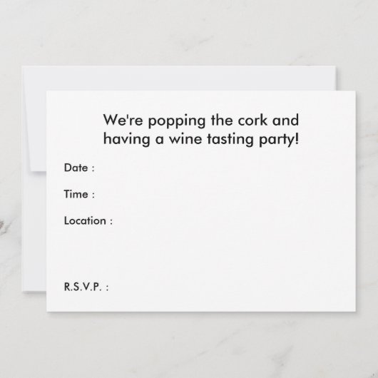 Elegante uitnodigingen voor wijnproeverijen (Achterkant)