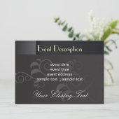 Elegante Uitnodigingskaart Kaart (Staand voorkant)