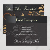 Elegante Uitnodigingskaart Kaart (Voorkant / Achterkant)