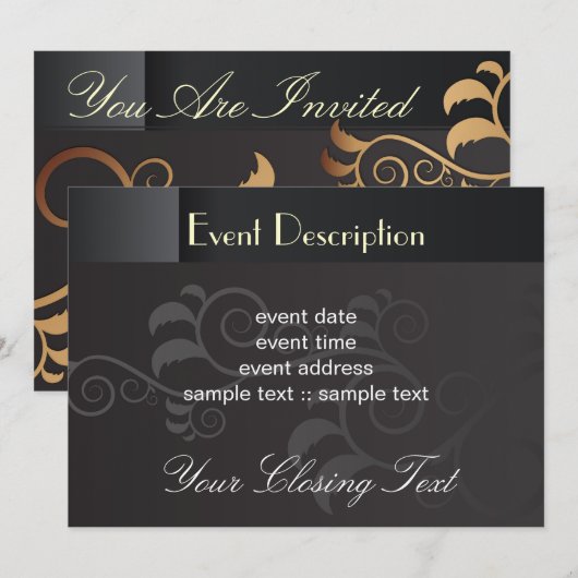 Elegante Uitnodigingskaart Kaart (Voorkant / Achterkant)