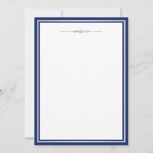 Elegante uitnodigingssjabloon in marineblauw en zi kaart (Voorkant)
