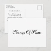 Elegante uitstel bruiloft script  aankondigingskaart (Voorkant / Achterkant)