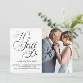 Elegante uitstel van huwelijksgeloften ter gelegen kaart (Staand voorkant)