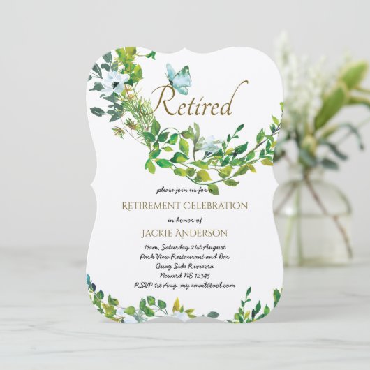 Elegante UITVAART uitnodigingen Man Vrouw Groene d (Staand voorkant)